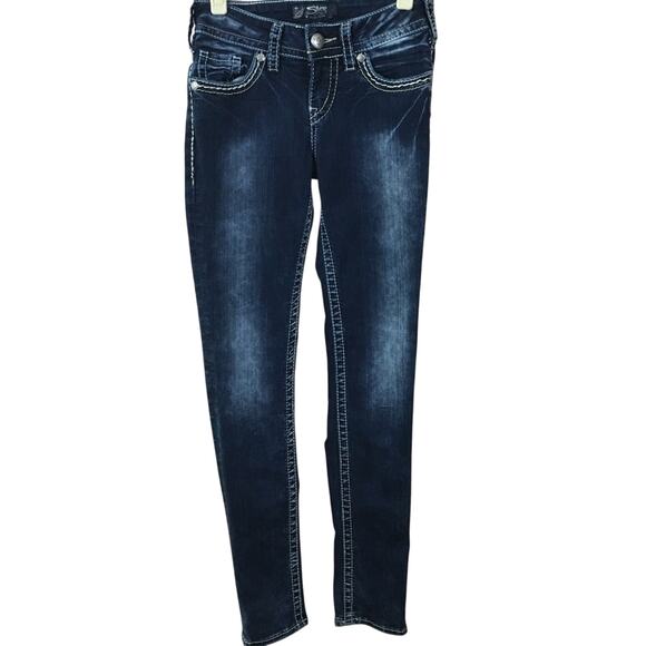 Silver Suki Skinny Jeans Size 24 - Picture 1 of 8